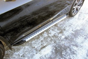 Slitkoff AL-LRX15-005 пороги алюминиевые "Standart Silver" 1800 серебристые Lexus RX350 (2015)