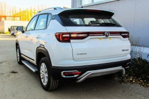 Slitkoff CHANCS35P-008S защита заднего бампера d42 "скоба" серебристая Changan CS35 Plus (2019)