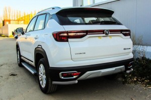 Slitkoff CHANCS35P-010S защита заднего бампера уголки d42 серебристые Changan CS35 Plus (2019)