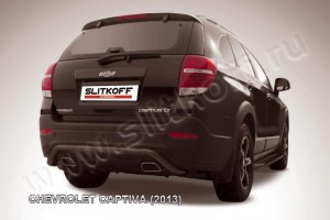 Slitkoff CHCap13-011B защита заднего бампера d57 "скоба" черная Chevrolet Captiva (2013)