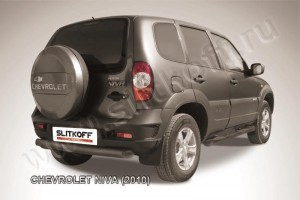 Slitkoff CHN10-009B защита заднего бампера d76 радиусная черная Chevrolet Niva (2010)