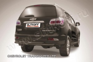 Slitkoff CHTB12-012B защита заднего бампера d57+ d42 двойная черная Chevrolet Trailblazer (2012)