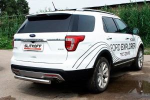 Slitkoff FEX18008 защита заднего бампера d76 Ford Explorer (2018)