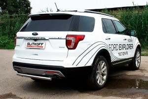 Slitkoff FEX18009 защита заднего бампера d57 Ford Explorer (2018)