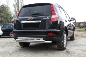 Slitkoff GAFX716013 защита заднего бампера d57+ d42 двойная радиусная Geely Emgrand X7 (2016)