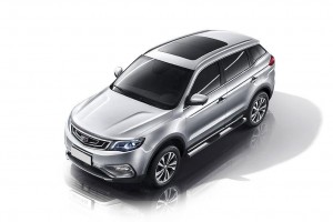 Slitkoff GEAT-004 защита заднего бампера d76 с проступями Geely Atlas