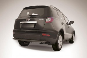Slitkoff GEX714B защита заднего бампера d57 радиусная черная Geely Emgrand X7