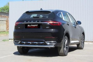 Slitkoff HavF7009 защита заднего бампера d57 Haval F7 (2019)