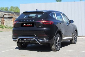 Slitkoff HavF7010 защита заднего бампера d42 "скоба" Haval F7 (2019)