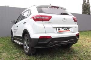 Slitkoff HCRET4WD009B защита заднего бампера d42 "скоба" черная Hyundai Creta 4WD 2016