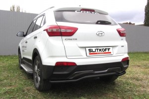 Slitkoff HCRET4WD010B защита заднего бампера d57 "скоба" черная Hyundai Creta 4WD 2016