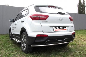 Slitkoff HCRET4WD011 защита заднего бампера d42 радиусная Hyundai Creta 4WD 2016