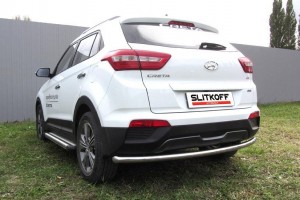 Slitkoff HCRET4WD012 защита заднего бампера d57 радиусная Hyundai Creta 4WD 2016