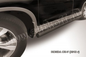 Slitkoff HCRV13-006B защита порогов d76 труба черная Honda CR-V (2013) (2L)