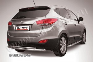 Slitkoff Hix35-011 защита заднего бампера d57+ d42 двойная Hyundai ix-35
