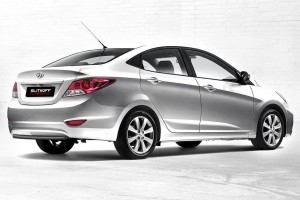 Slitkoff HS002B защита заднего бампера d42 черная Hyundai Solaris (седан)