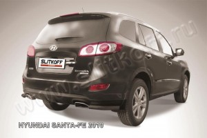 Slitkoff HSFN012B защита заднего бампера уголки d57 черные Hyundai Santa Fe (2010)