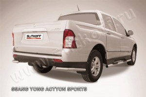 Slitkoff SYAS017 защита заднего бампера уголки d57 SsangYong Actyon Sport (2013)
