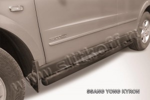 Slitkoff SYK011B защита порогов d76 с проступями черная SsangYong Kyron