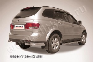 Slitkoff SYK016 защита заднего бампера уголки d57+ d42 двойные SsangYong Kyron