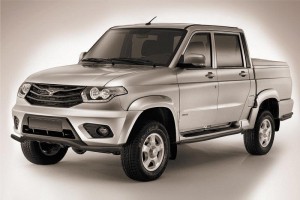 Slitkoff UPpic14-013B защита переднего бампера d57 "волна" черная УАЗ Пикап 2014
