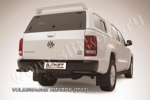 Slitkoff VWAM13-014B защита заднего бампера уголки d57 черные Volkswagen Amarok (2013)