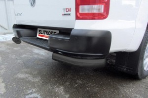 Slitkoff VWAM16-007B защита заднего бампера уголки d76 черные Volkswagen Amarok (2016)