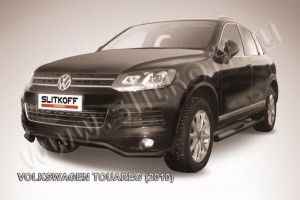 Slitkoff VWTR-001B защита переднего бампера d57 "волна" черная Volkswagen Touareg (2010)
