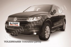 Slitkoff VWTR-005B защита переднего бампера d57 черная Volkswagen Touareg (2010)
