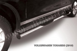 Slitkoff VWTR-007 защита порогов d76 c проступями Volkswagen Touareg (2010)