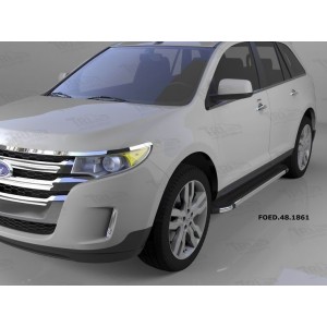 Can Otomotiv FOED.48.1861 пороги алюминиевые (Brillant) Ford Edge (2014-) (черн./нерж.)
