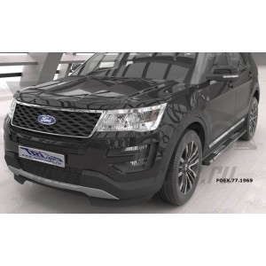 Can Otomotiv FOEX.77.1969 пороги алюминиевые (Emerald Black) Ford Explorer (2011-)