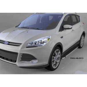 Can Otomotiv FOKU.48.0972 пороги алюминиевые (Brillant) Ford Kuga (2013-) (черн/нерж)