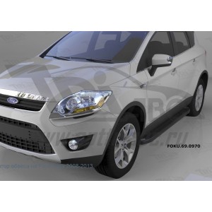 Can Otomotiv FOKU.69.0970 пороги алюминиевые (Corund Black) Ford Kuga (2008-2013)