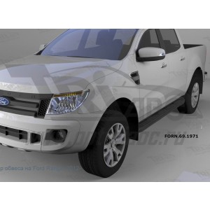 Can Otomotiv FORN.69.1971 пороги алюминиевые (Corund Black) Ford Ranger (2012-) 4 дв.