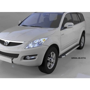 Can Otomotiv GRWA.48.9731 пороги алюминиевые (Brillant) Great Wall Hover H3 (2010-) (черн/нерж)