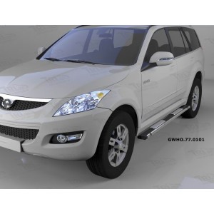 Can Otomotiv GWHO.77.0101 пороги алюминиевые (Emerald Black) Great Wall Hover H3 (2010-)