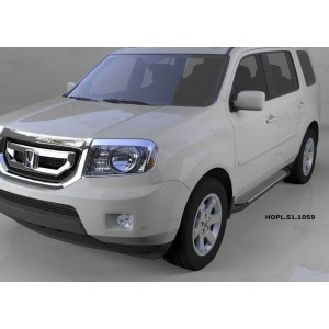 Can Otomotiv HOPL.51.1059 пороги алюминиевые (Sapphire Silver) Honda Pilot (2008-2010/2010-2015)