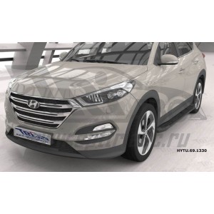 Can Otomotiv HYTU.69.1330 пороги алюминиевые (Corund Black) Hyundai Tucson (2015-)