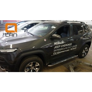 Can Otomotiv JECH.45.1329 пороги нержавеющая труба с листом C2 d60mm Jeep Cherokee Тrailhawk (2014-)