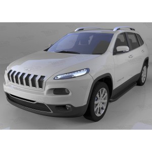 Can Otomotiv JECH.54.1428 пороги алюминиевые (Sapphire Black) Jeep Cherokee Trailhawk (2014-)