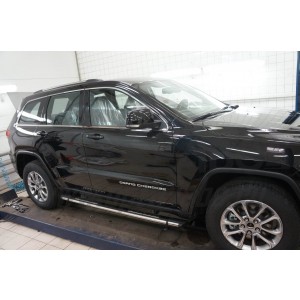 Can Otomotiv JECH.77.1320 пороги алюминиевые (Emerald Black) Jeep Grand Cherokee (2011-) (кроме SRT)