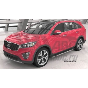 Can Otomotiv KISO.48.1390 пороги алюминиевые (Brillant) KIA Sorento Prime (2015-) (черн/нерж)