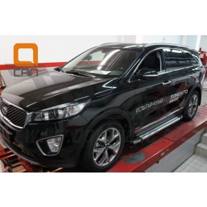 Can Otomotiv KISO.48.1391 пороги алюминиевые (Brillant) KIA Sorento Prime (2015-) (серебр)