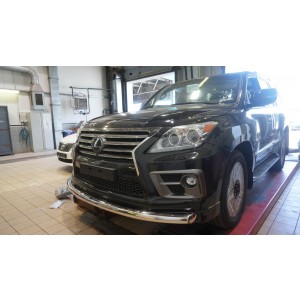 Can Otomotiv LE57.33.1569 защита переднего бампера Lexus LX570 Sport (2014-2015) (одинарная) d 76