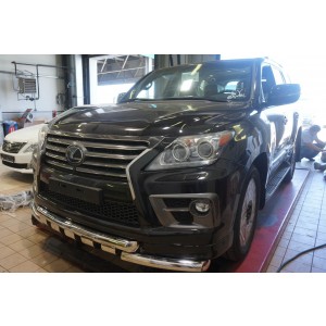 Can Otomotiv LE57.33.1571 защита переднего бампера Lexus LX570 Sport (2014-2015) (Shark) d 76/76