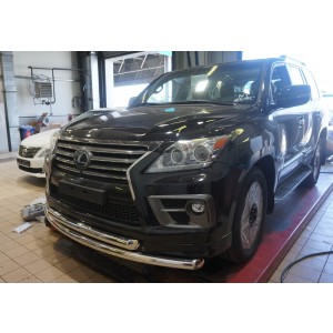 Can Otomotiv LE57.33.1572 защита переднего бампера Lexus LX570 Sport (2014-2015) (двойная) d 76/60