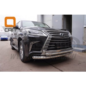 Can Otomotiv LE57.33.1574 защита переднего бампера Lexus LX570 (2015-) (двойная) d76/60