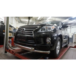 Can Otomotiv LE57.33.1577 защита переднего бампера Lexus LX570 (2014-2015) (двойная) d 76/76