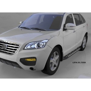 Can Otomotiv LIFA.53.7550 пороги алюминиевые (Corund Silver) Lifan X60 (2011-)